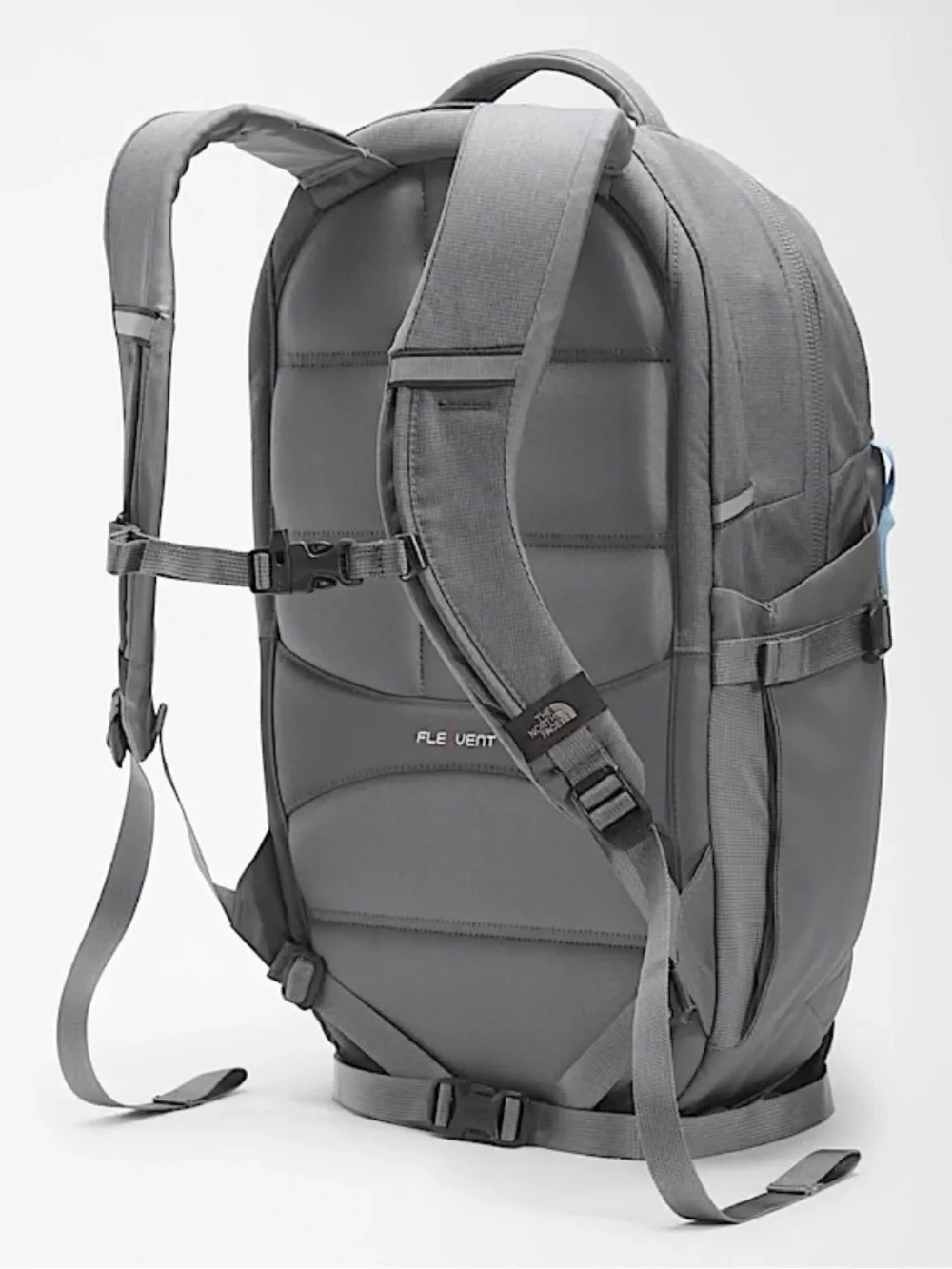 The North Face Gray Backpack with Light Blue Accents